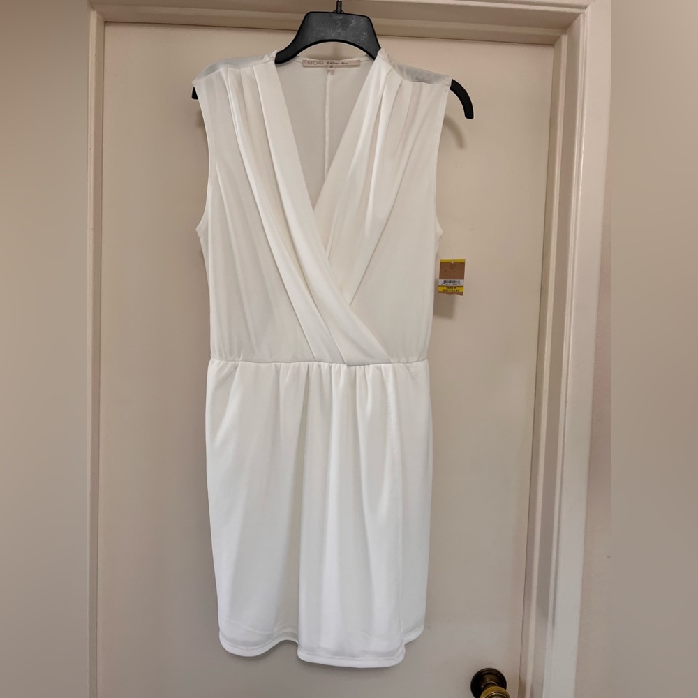 Rachel Roy for Macys white side slit V neck with pockets on both sides dress